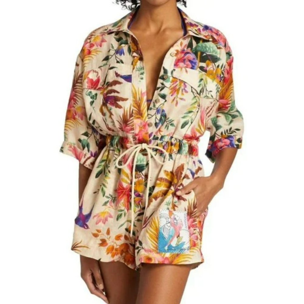 Zimmermann Tropicana Utility Playsuit (Size Small)